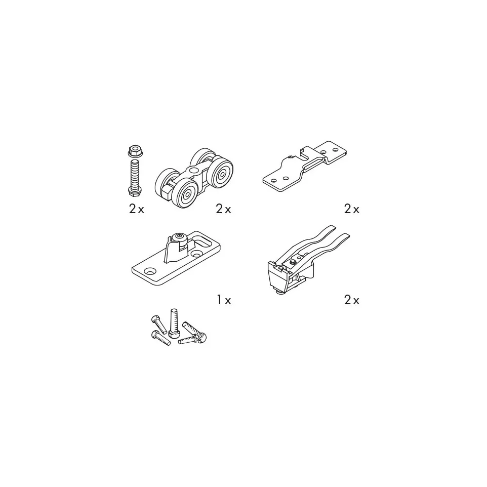 Wielset met kruisophangplaten,...