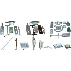 Cable lock with 2 latches and key handle ROB for overhead doors per piece