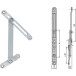 Compas 907/17 en aluminium pour jeu 17 à 18,5mm et largeur 16mm minimum de châssis tombant PVC longueur 150mm F1 / pce