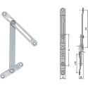 Aluminium kompas 907/21 voor 21 tot 22,5mm speling en 16mm minimum breedte van PVC valraam 100mm lengte F1 / pce