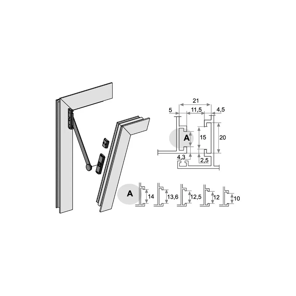 Clamping Hinge Arm 3231 for Standard...