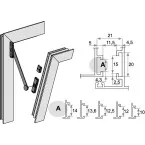 3230 Schaar voor standaard aluminium valramen, lengte 220mm / pce