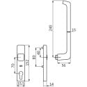 Right-handed internal keyed handle GU 966 EV1 / pc