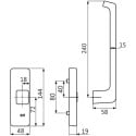 GU 966 Right Interior Handle Natural Aluminium per piece