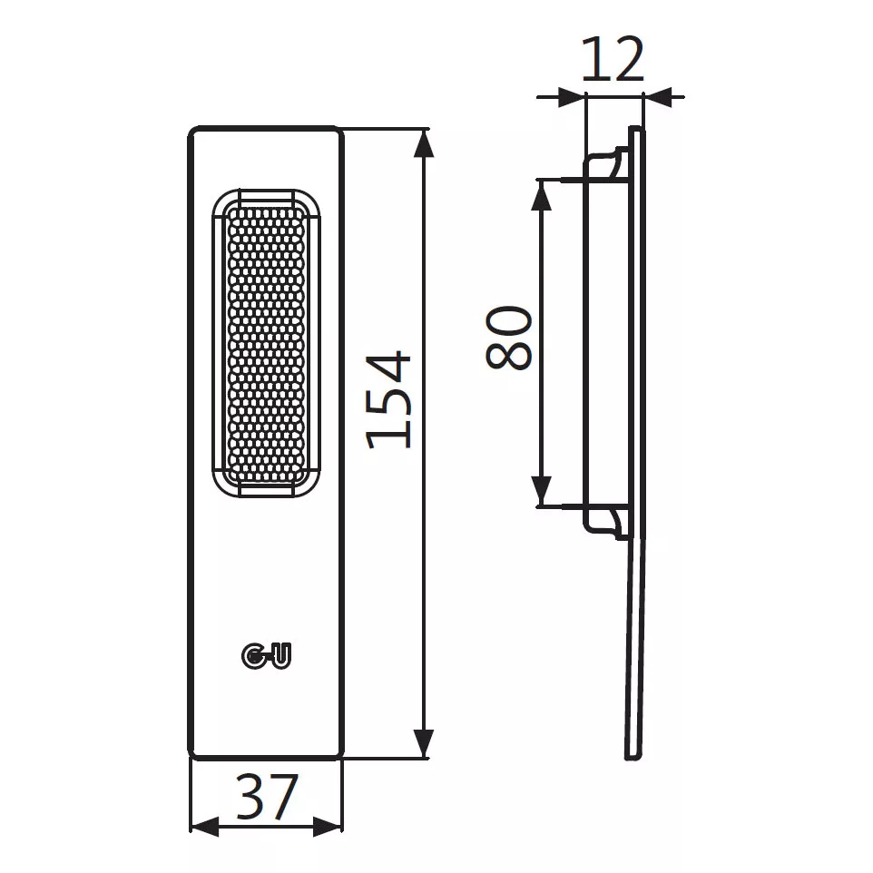 White Recessed Handle for PVC...