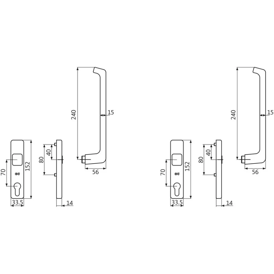 Dubbele cilindergreep GU 934-937 EV1...