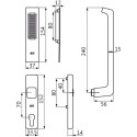 Poignée à cylindre GU 934-937 + cuvette EV1 alu naturel / pce