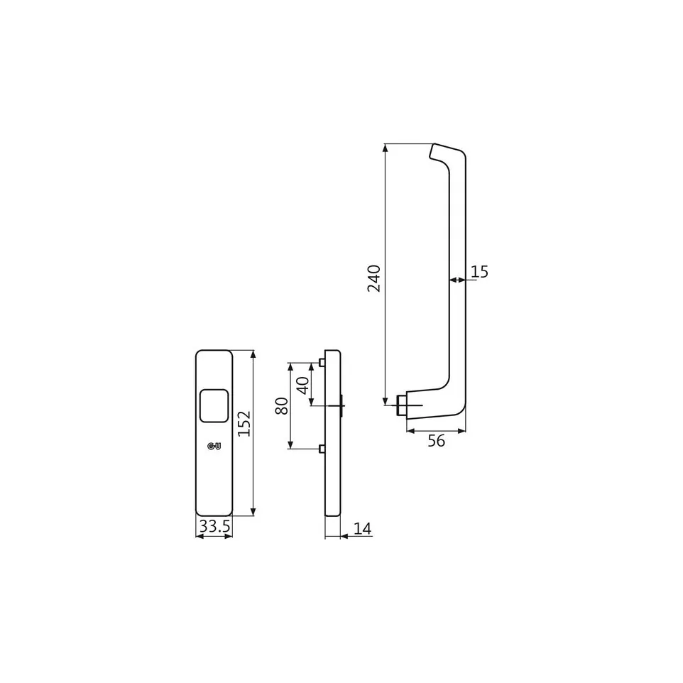 GU 934-937 Aluminum Handle Only / pc