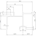 Profil guide supérieur 11095 aluminium à visser pour coulissant et levant-coulissant à profil ouvrant épaisseur maximum 60mm lon