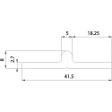 Bodemrail 8966 Aluminium Vlakke opschroefbare rail voor schuiven & hef-schuif Totale hoogte 8mm 6000mm lengte F1 / 6m