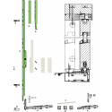 Gretsch-Unitas (GU) Sliding Door Lock GU 937 Silver Backset 27.5 mm for Door Height 2351–2750 mm per piece