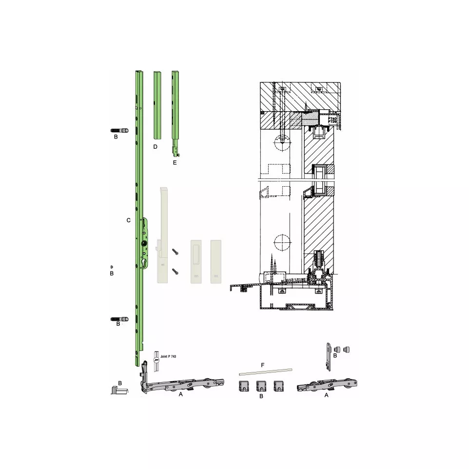Serrure GU 937 argent E27,5...