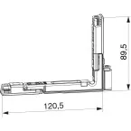 Fiche d'angle invisible 13V droite argent / pce
