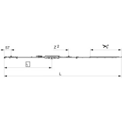MACO Fixed Size Cremone 6.5mm with 2 i.S. HFF 841-1090mm per piece