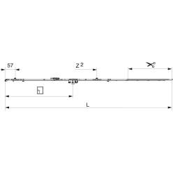 Cremone OB Cote Fixe 15mm avec 2 i.S HFF 841-1090 / pce
