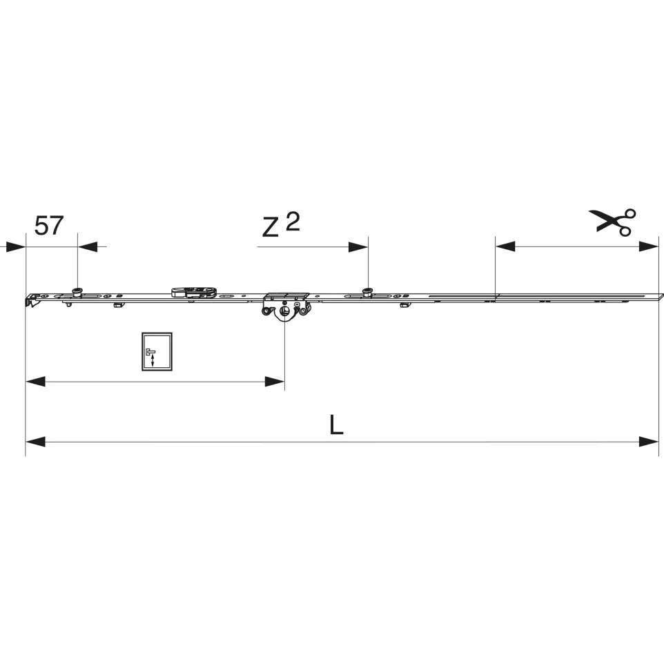 Cremone OB Cote Fixe 15mm avec 2 i.S...