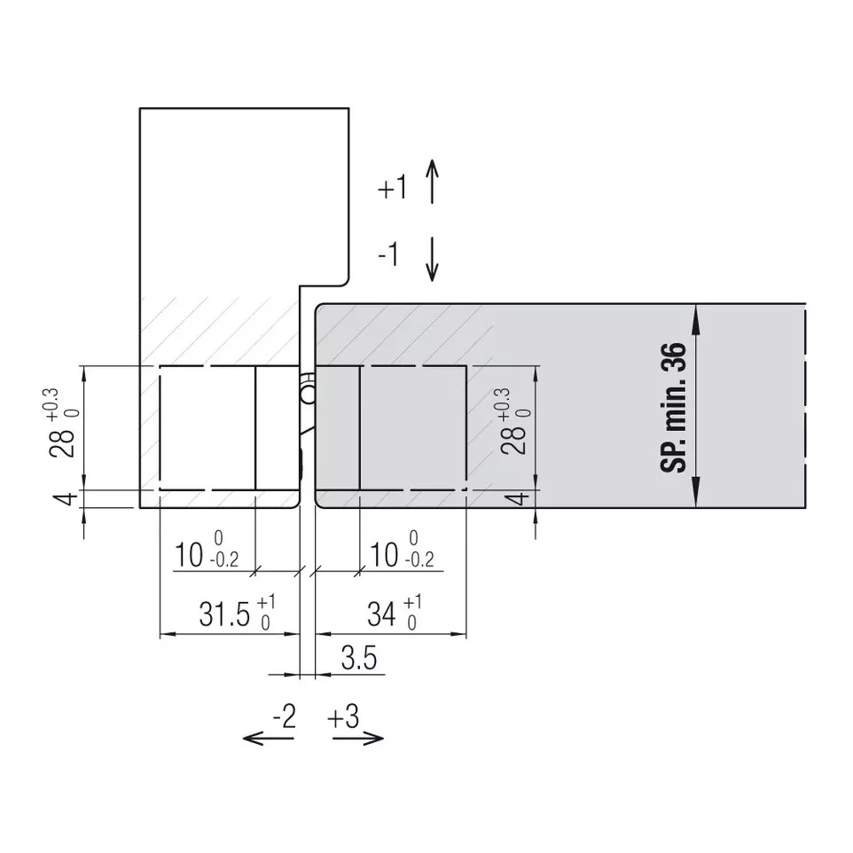Charnière invisible Karakter K8080...