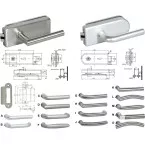 GENOVA Glass Door Lock 8–10 mm for Handle Only Brushed Aluminum F1 per piece