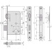 Rolslot nr. 311 PZ 65mm 24rd roestvrij staal, incl. sluitplaat / pce