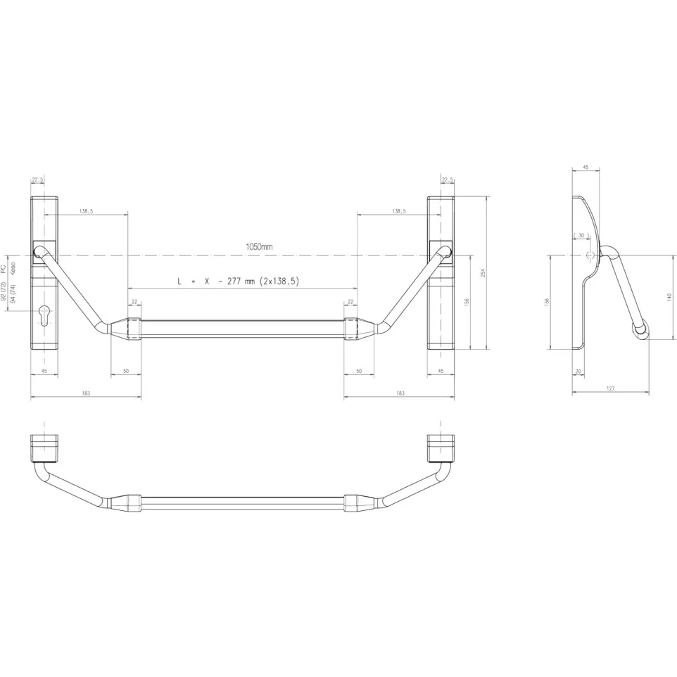 Assa Abloy serie 8000 roestvrij staal...