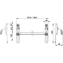 JPM NORMA Panic Bar 900 mm for mortise lock 72 PZ silver without lock per piece