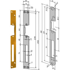 EFF EFF HZ TC Reversible Strike Plate Heads / pc