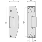 Elektrische sluitplaat zwart voor Anti-paniek baar Cisa Fast Design 12V gelijkstroom zender / pce