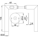 Garniture de poignées Fast Lock Basic 02 L90°Ø20 noir DIN L / pce