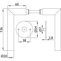 Greepset MagClip Basic 02 L90° Ø20 inox / pce