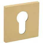 Paar vierkante cilinderrozetten 52x5mm 4049 5SQ 158 gesatineerd messing / PCE