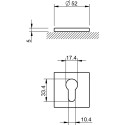Paar vierkante cilinderrozetten 52x5mm 4049 5SQ 152 parelwit / PCE