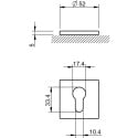Pair of Square Cylinder Pull Handles 52x5mm 4049 5SQ 152 Pearl White per Piece