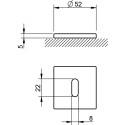Paar vierkante sleutelrozetten 52x5mm 4048 5SQ 153 zwart parelmoer / PCE