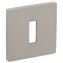 Pair of Square Keyhole Door Escutcheons 52x5mm 4048 5SQ 142 Nickel Pearl Finish / PC