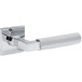 Pair of chrome-plated brass door handles on square roses 4211 5SQ 03 knurled finish per piece