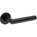 Pair of black pearl lever door handles on round roses 4152 5S 153 / PC