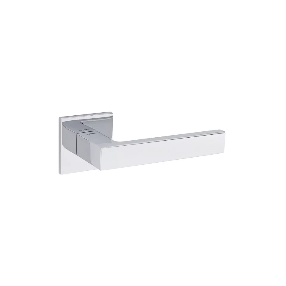 Pair of door handles with square...