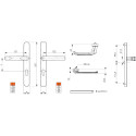 Saturn Door Handle Set with Plate 36mm 72PZ Black 9005M per piece