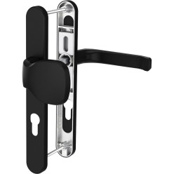 Saturn Door Handle Set with Knob and Pull on 36mm Plate 72mm PZ Black 9005M per piece