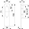 Cuvette Hoppe 420 pour châssis levant-coulissant F9 look inox / pce