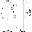 Cuvette Hoppe 420 pour châssis levant-coulissant RAL9016 blanche / pce