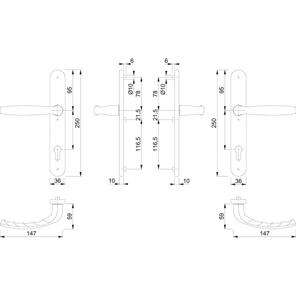 Hoppe New York 92 PZ Door Handle Set...