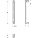 U-profiel deurgreep 40/40mm as=1800mm geborsteld roestvrij staal / pce