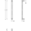 U Profile Half-Moon Door Tie 40x25mm 1800mm Stainless Steel per piece