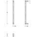 Deurtrekker U90°, vierkant 25/25, as=1000 mm, geborsteld rvs / pce
