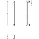 Brushed Stainless Steel U90° Door Pull Ø40mm Axis 1800mm per piece