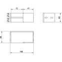 Sliding Door Handle Square 40mm Satin Stainless Steel per piece