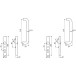 Poignées double inox GU Rondo avec PZ forme U Ø20mm pour châssis levant-coulissants / pce