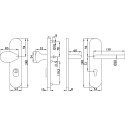 Garniture de securité L90° bouton/poignée PZ72ZA inox / pce