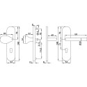 Security Trim Set L90° Knob/Lever PZ72 Stainless Steel per piece